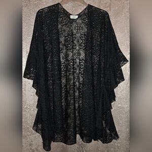 DAVID and YOUNG Black Lace Cover-up OSFM